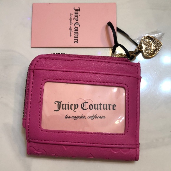 Juicy Couture Juicy Pink Upgrade U L-Zip Faux Leather Card Case NWT - Picture 7 of 16